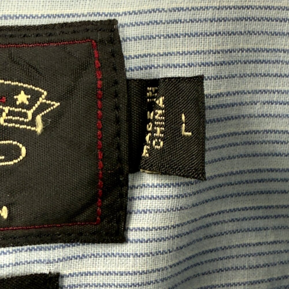 RRL Ralph Lauren Vintage Indigo Pinstripe Work Shirt Large – Heritage Oxford - Picture 6 of 14